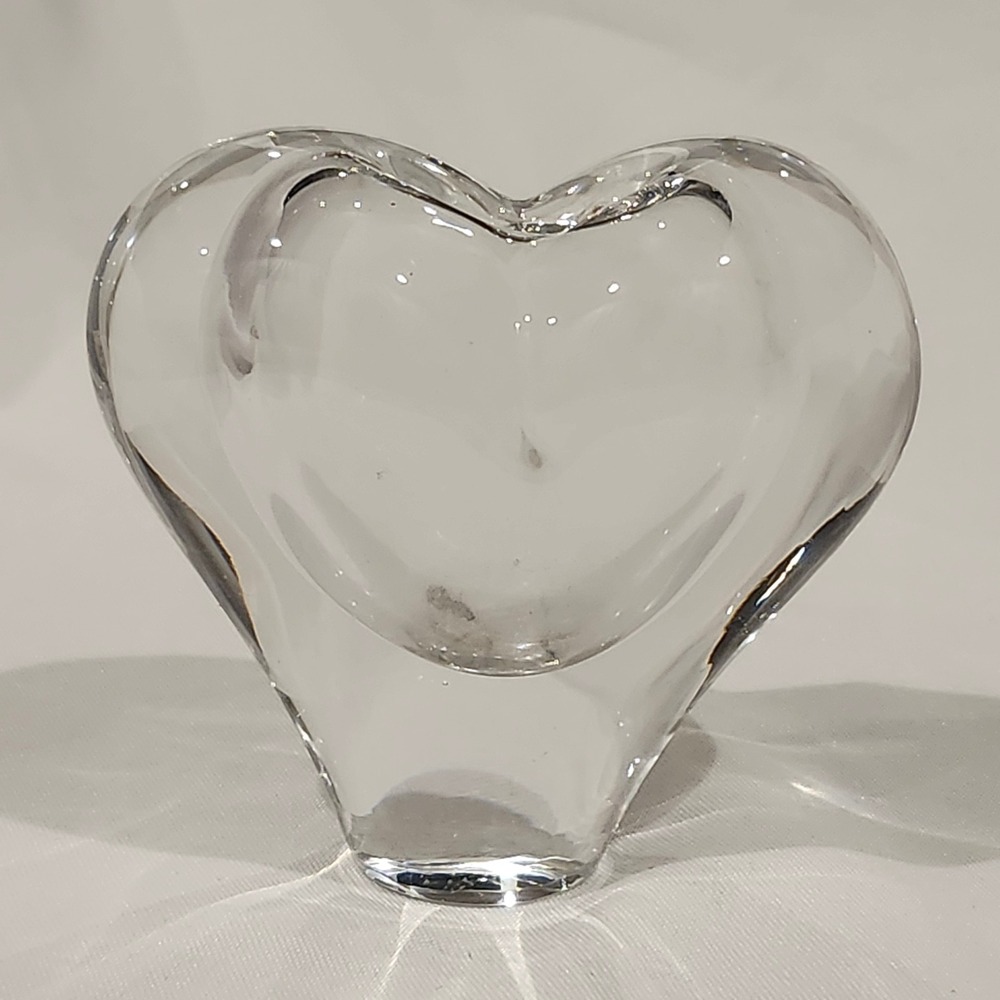 Heart Bud Vase Home Decor Small Clear Hand Blown Glass